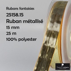 Ruban métallisé - 15mm Or...