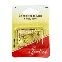 Epingles de securité de 18 et 22 mm- Carte de 24 pièces 