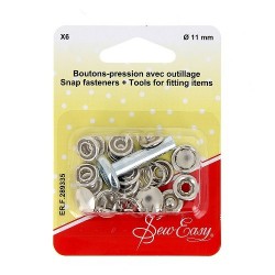 Boutons pressions argent -...