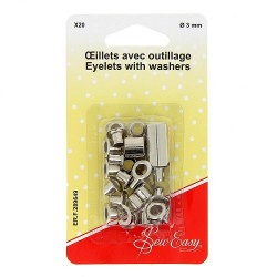 20 œillets couleur argent...